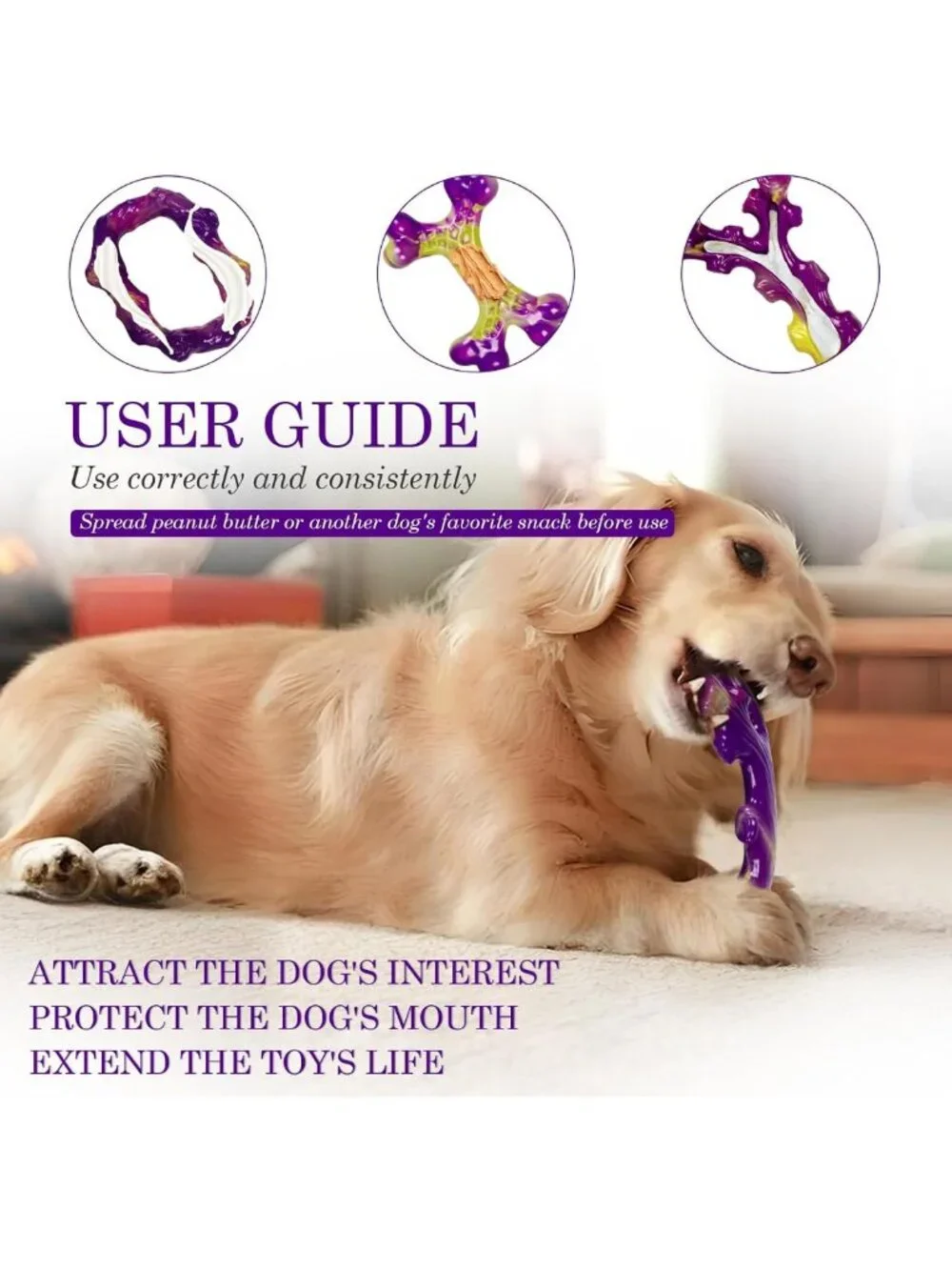 Durable Indestructible Dog Toys for Aggressive Chewers - 3 Pack for Large Breeds